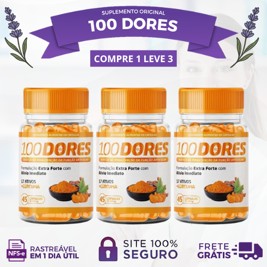 100 Dores – Suplemento original para bem-estar diário | Compre 1 Leve 3 + Frete Grátis
