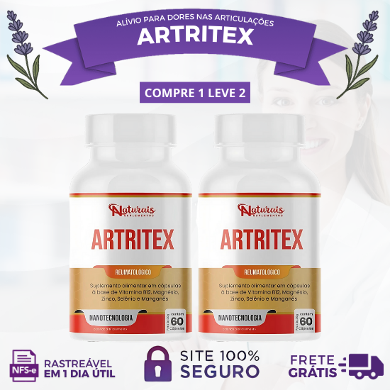 ARTRITEX - ALÍVIO NATURAL PARA DORES NAS ARTICULAÇÕES - PROMOÇÃO OFICIAL (CADA KIT CONTÉM 2 UNIDADES) + FRETE GRÁTIS