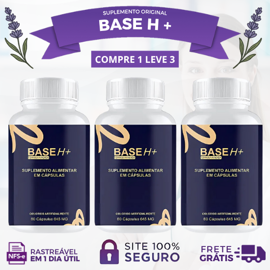BASE H+® ENERGIA E POTÊNCIA - CADA KIT CONTÉM 3 POTES - PROMOÇÃO OFICIAL COM FRETE GRÁTIS