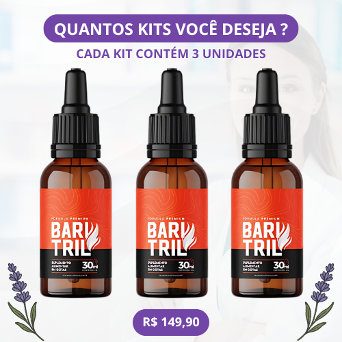BARITRIL GOTAS 30ML - PERDA DE PESO SAUDÁVEL - PROMOÇÃO OFICIAL (CADA KIT CONTÉM 3 UNIDADES) + FRETE GRÁTIS!